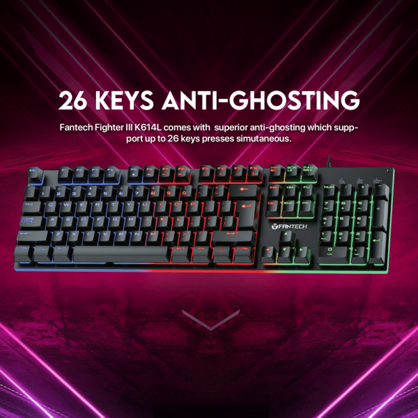 Tastatura Fantech K614L Fighter III Gaming Membranska RGB crna - Image 4