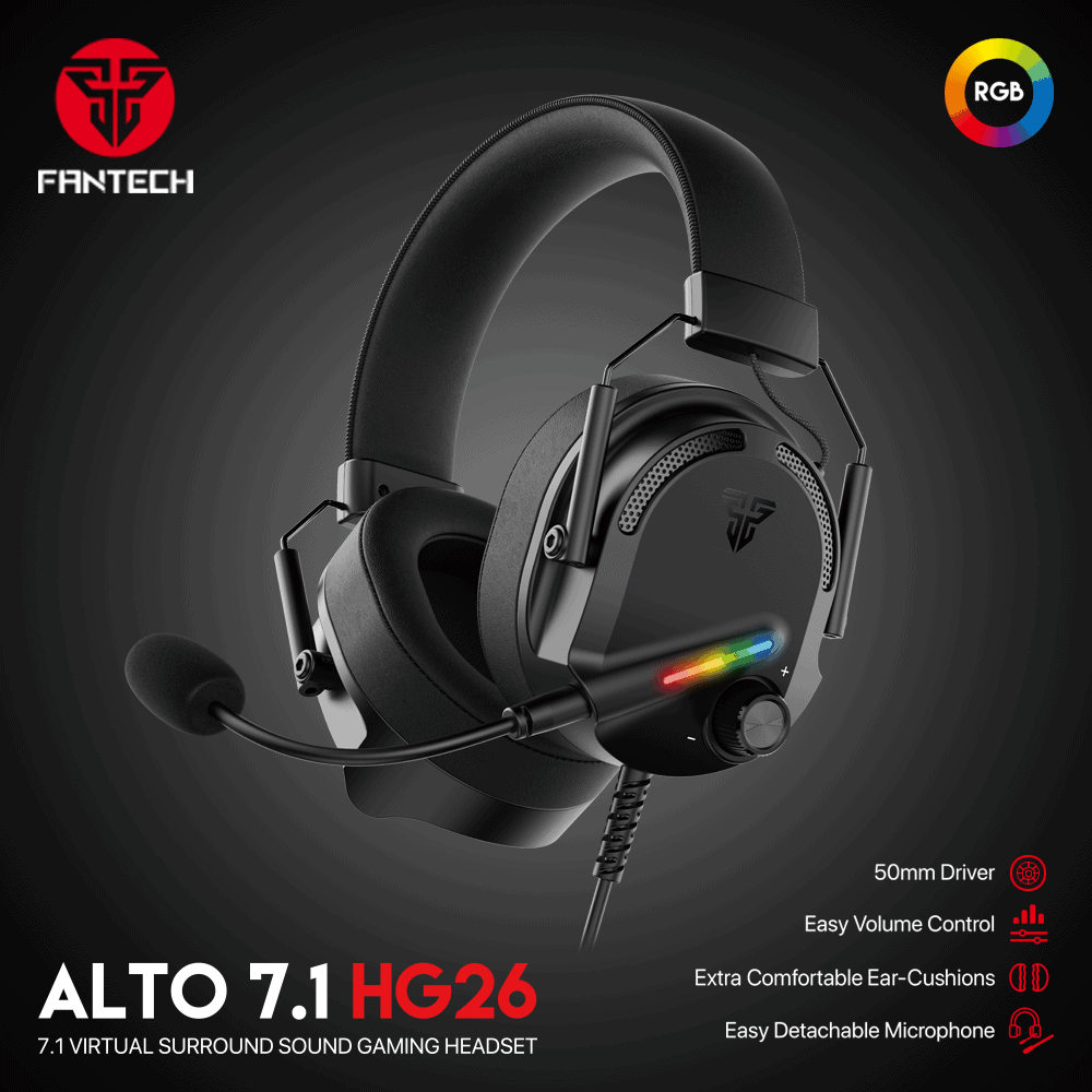 Slušalice Fantech HG26 Alto 7.1 Gaming crne RGB USB - Slika 4