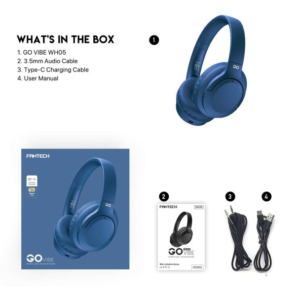 Slušalice Bluetooth FANTECH WH05 GO Vibe wireless plave - Image 4