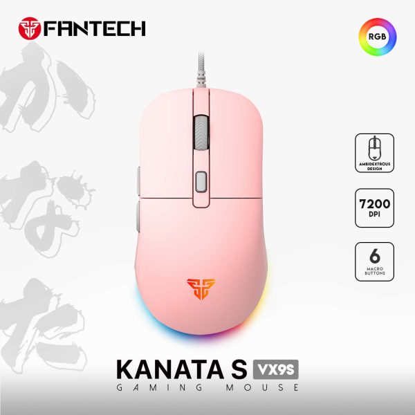 Miš Fantech Kanata S VX9S Sakura Edition Gaming pozadinsko osvetljenje RGB USB roze - Image 7