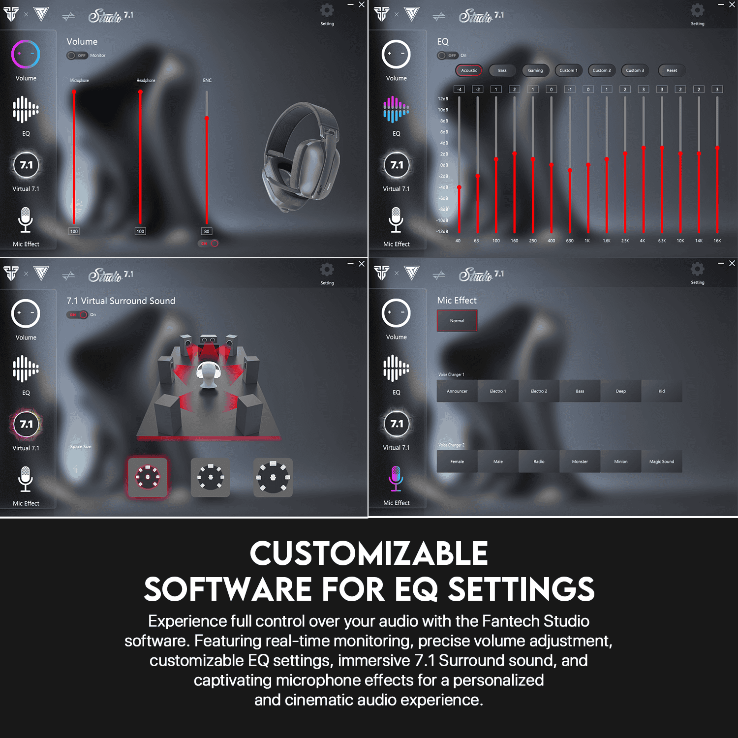 Slušalice Bluetooth FANTECH WHG03 Studio 7.1 crne - Slika 6