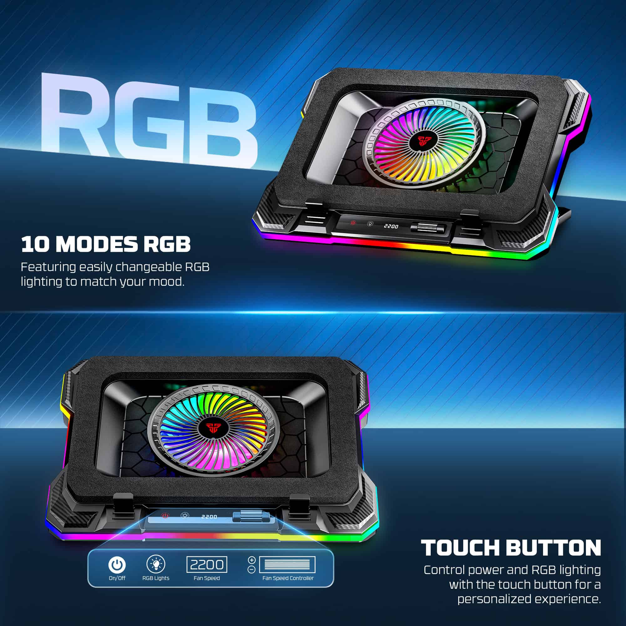 Laptop Cooler Fantech NC22 RGB - Image 8