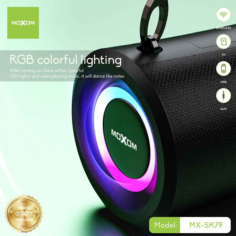 Zvučnici Bluetooth Moxom MX-SK79 crni RGB - Slika 2