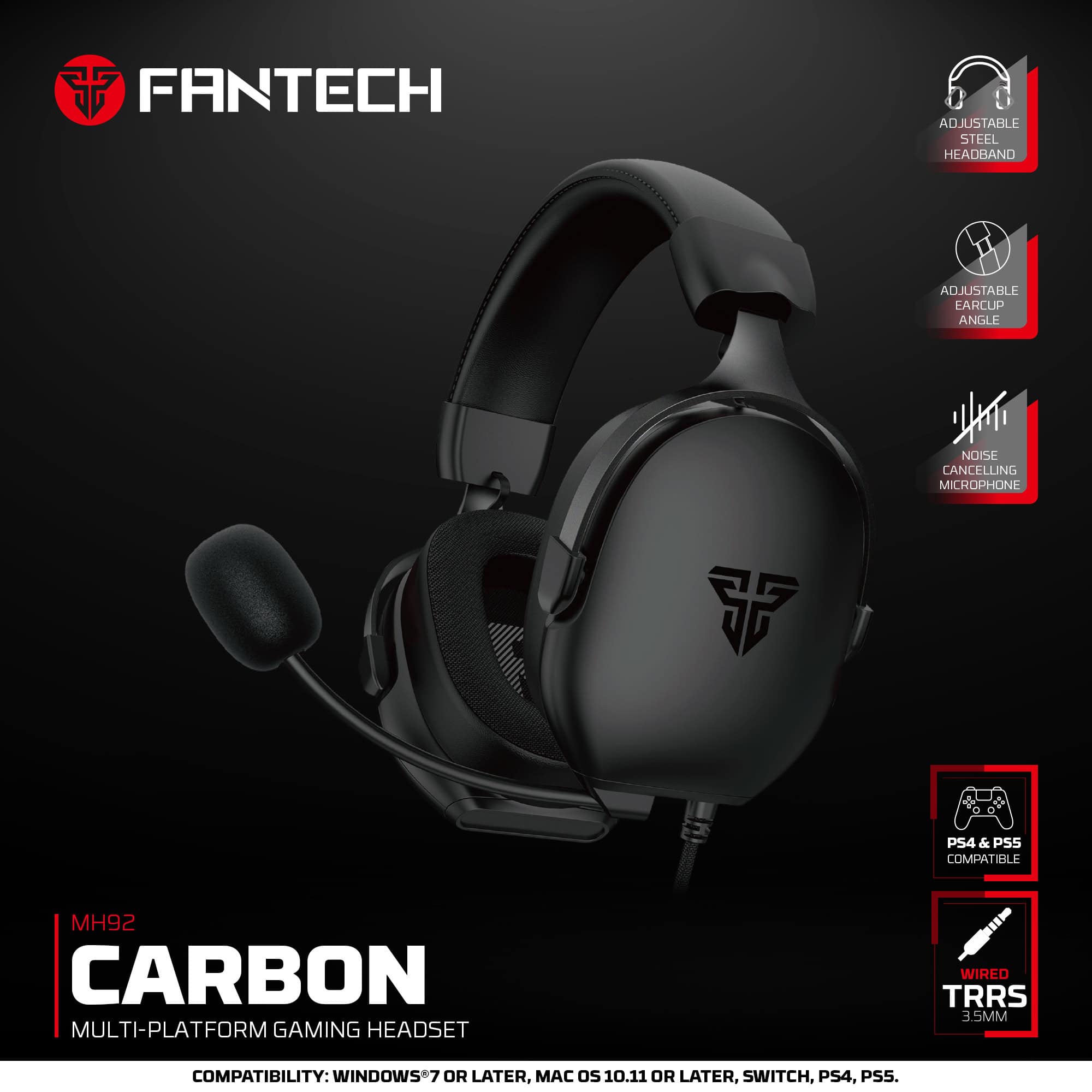 Slušalice Fantech MH92 Carbon Gaming crne 3.5mm - Slika 9