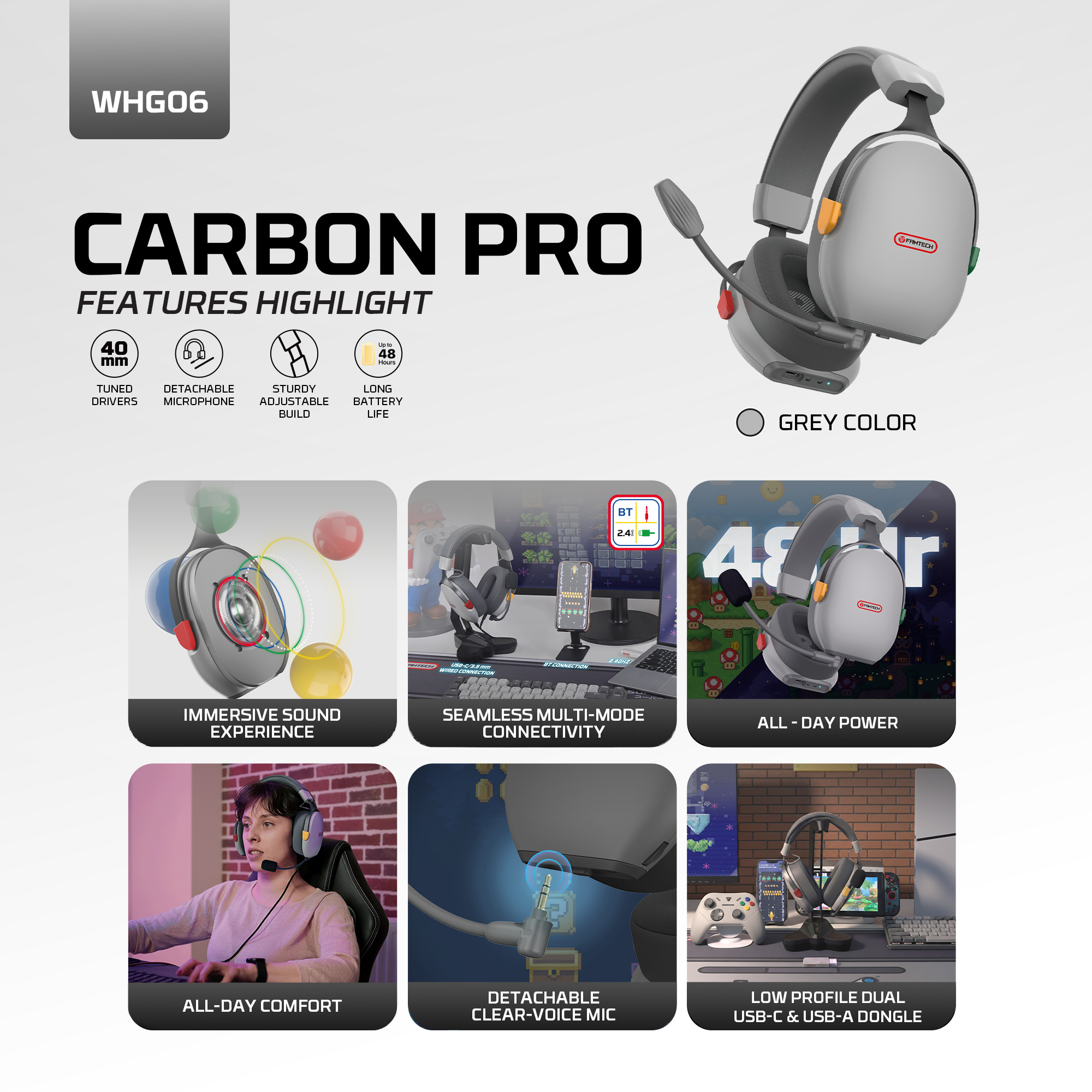Slušalice Bluetooth FANTECH WHG06 CARBON PRO - Slika 8