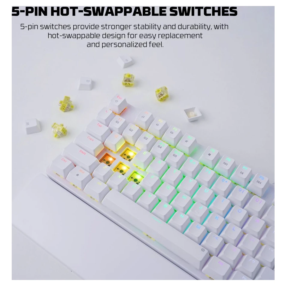Tastatura Fantech MK894 RGB Maxpower II Gaming Žična sakura roze (speed grey switch) - Slika 7