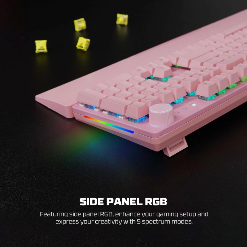 Tastatura Fantech MK894 RGB Maxpower II Gaming Žična sakura roze (speed grey switch) - Slika 11