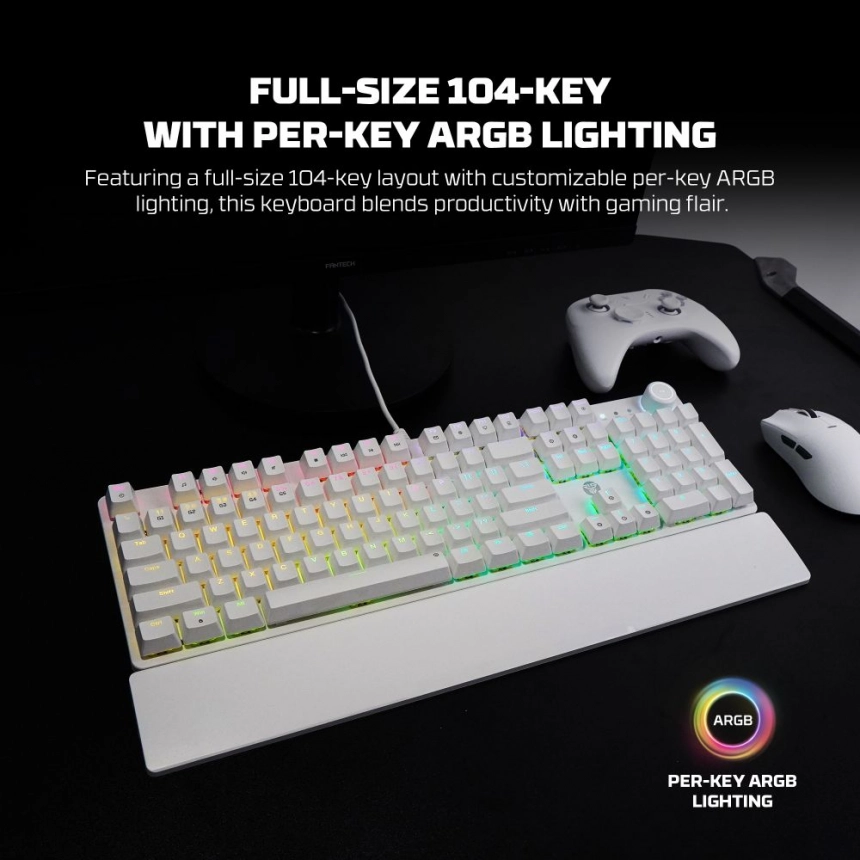 Tastatura Fantech MK894 RGB Maxpower II Gaming Žična sakura roze (speed grey switch) - Slika 12
