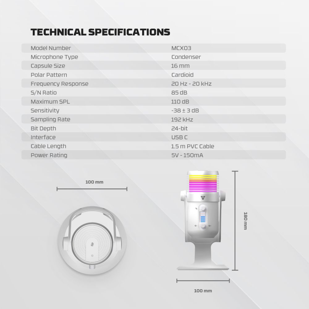 Mikrofon Fantech MCX03 Leviosa Max beli - Slika 8