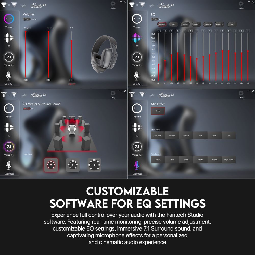 Slušalice Bluetooth FANTECH WHG03 PRO Studio Pro 7.1 bele - Slika 2