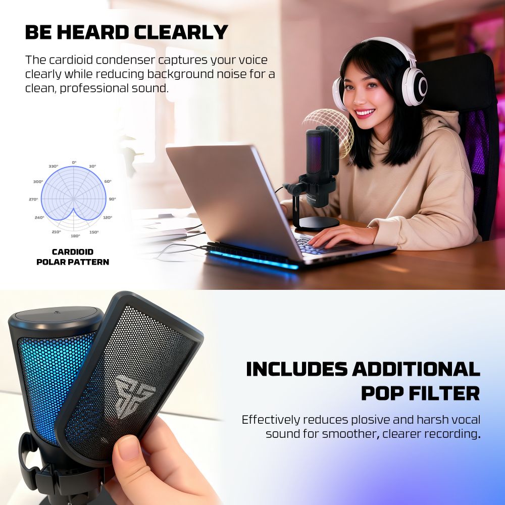 Mikrofon Fantech WMCX01 Leviosa Wave beli - Slika 11