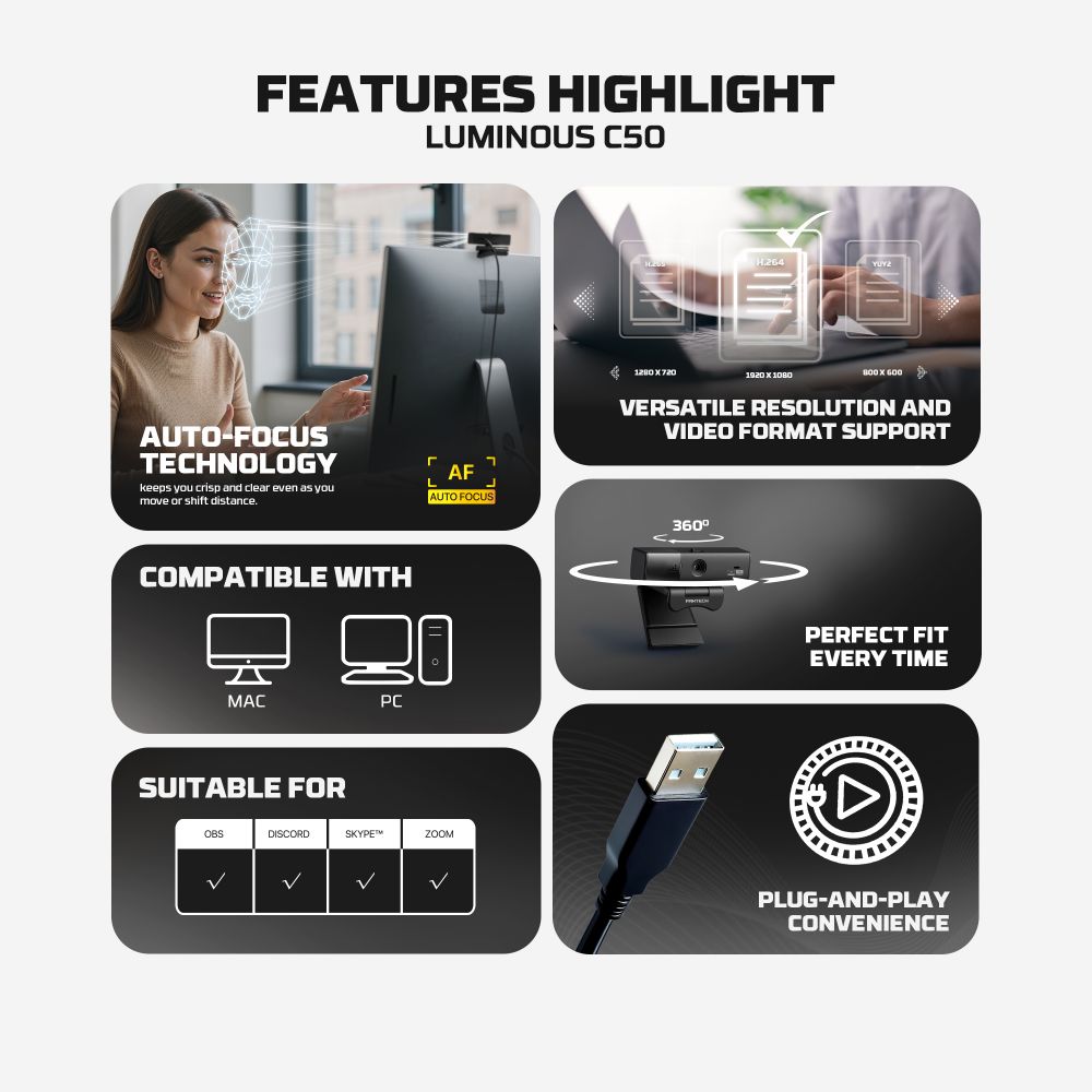 Web Kamera Fantech Luminous C50 usb - Slika 11