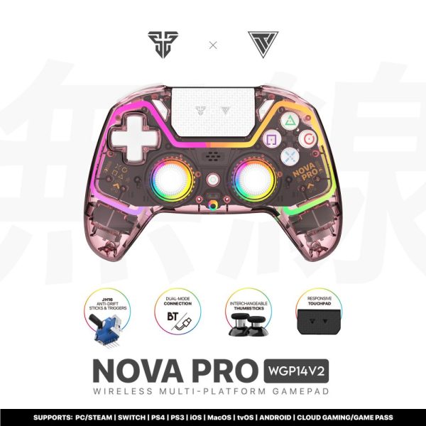 Joypad Fantech WGP14V2 NOVA PRO Wireless multiplatform CLEAR Sakura