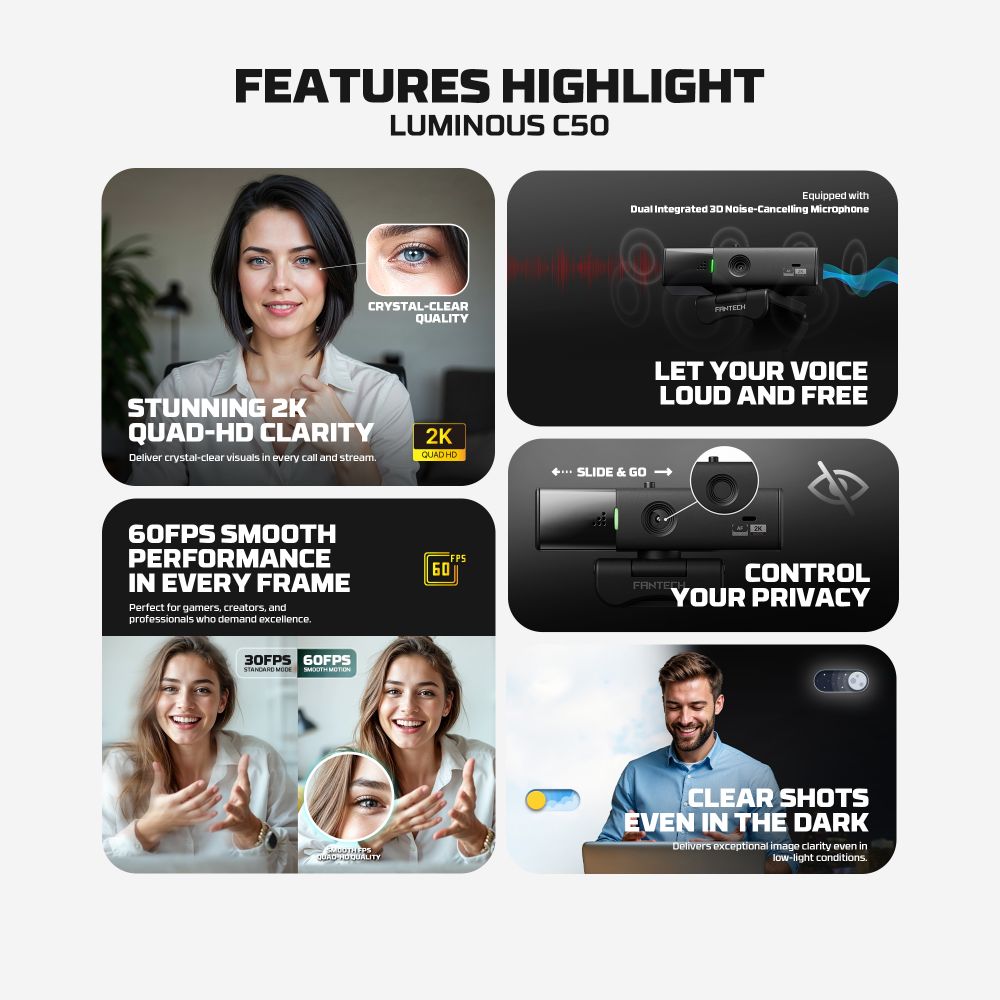 Web Kamera Fantech Luminous C50 usb - Slika 6