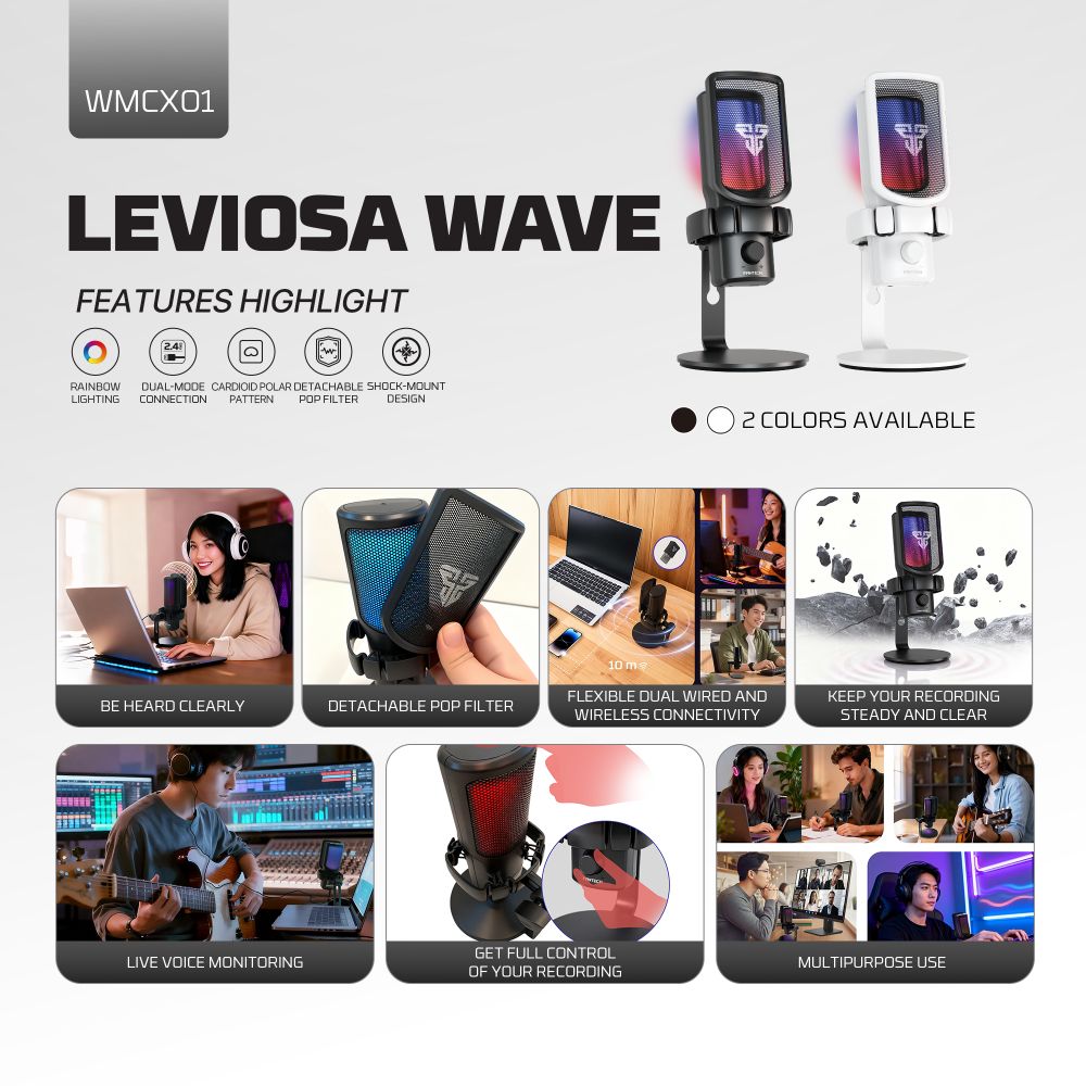 Mikrofon Fantech WMCX01 Leviosa Wave beli - Slika 3